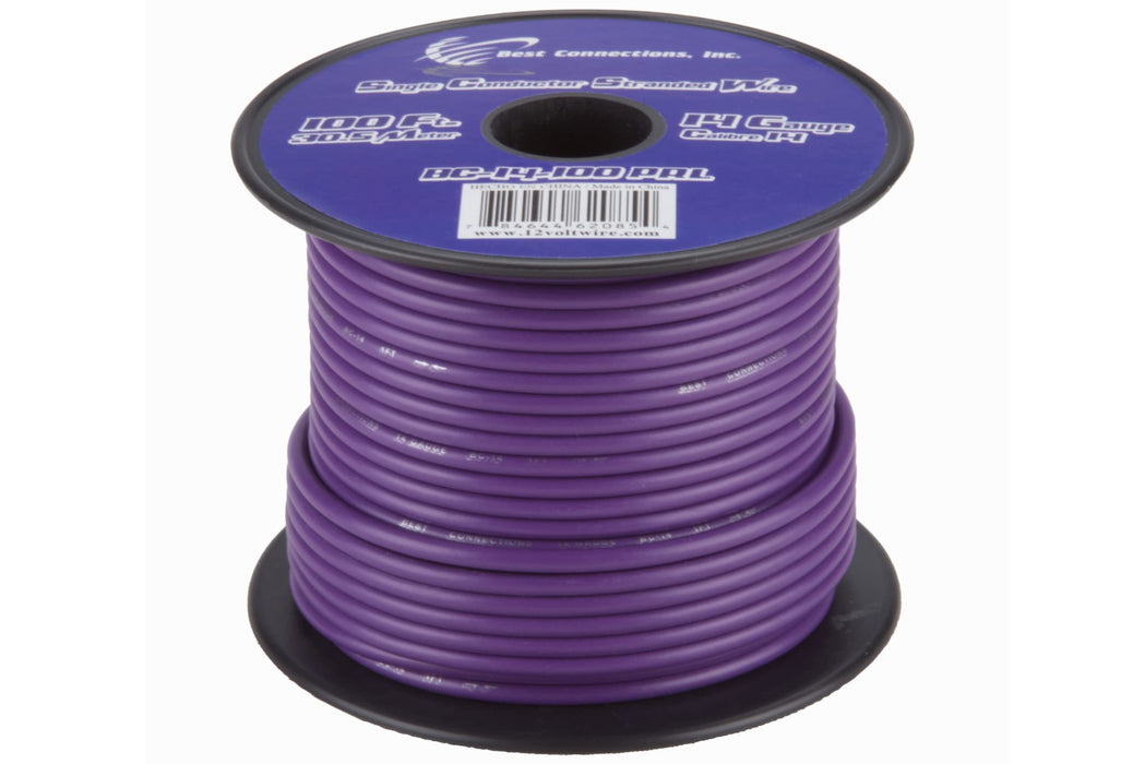 14 GA 100 FT Roll Purple Stranded CCA Primary Wire Lot Cut By The Foot