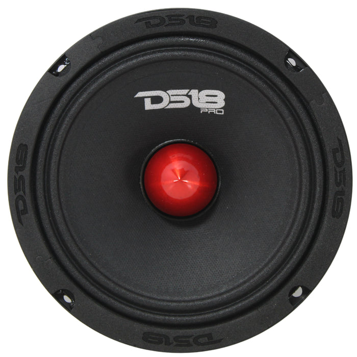 DS18 Car Audio 6.5" Mid Range Loud Speaker 480 Watt 4 Ohm Red Bullet PRO-GM6.4B