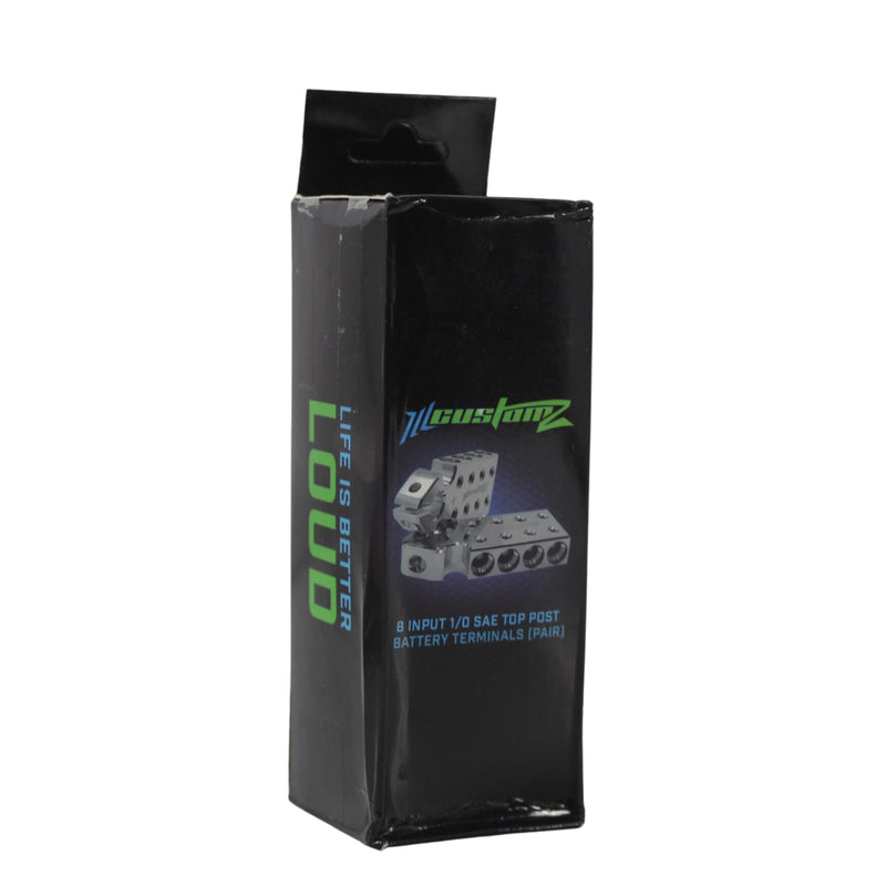 ILL Customz 8 Input Style SAE Aluminum Battery Terminals (Pair) LC-8-INPUT-SAE