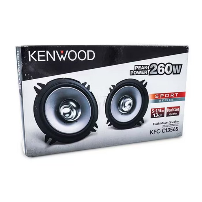 Kenwood 250 Watt 5.25-Inch Dual Cone Stereo Car Audio Speaker KFC-C1356S