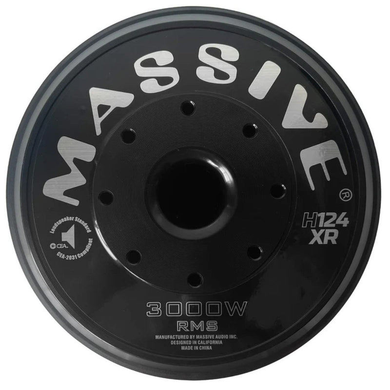 12" 3000W RMS 4-Ohm 4" Dual VC Mega 70 lbs. Subwoofer Massive Audio H124XR