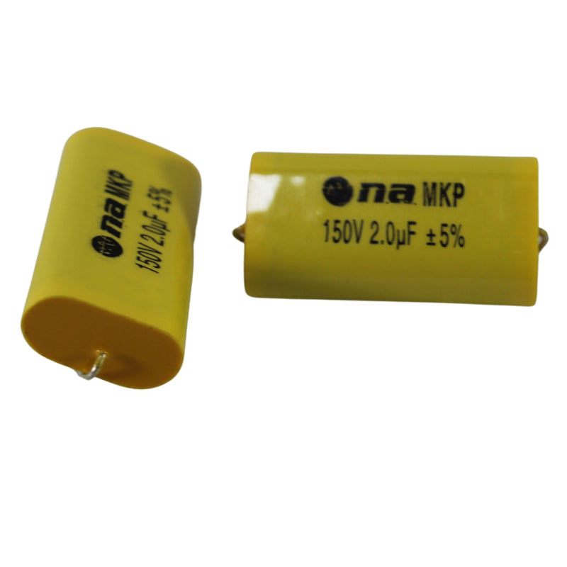 Pair of 2.0 Microfarad Bass Blocker 150 Volt Metalized Film Capacitors