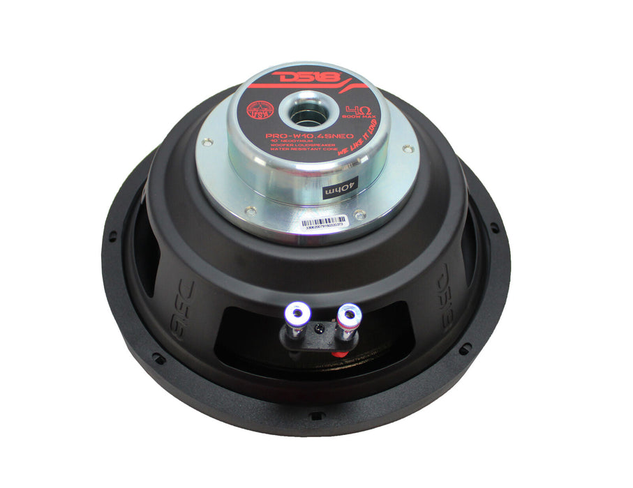 10" 800W 4 Ohm SVC Water Resistant Neo Motorcycle Woofer DS18 PRO-W10.4SNEO