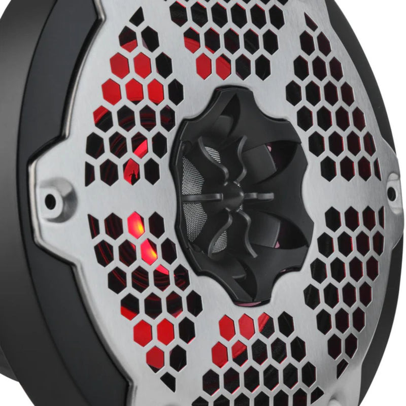 DS18 6.5" 250W RMS 4-Ohm Marine 2-Way Hybrid Speaker Pair w/ RGB LED NXL-6MD-BK
