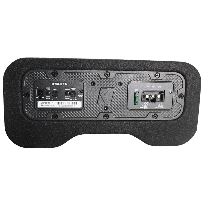 10" Powered Down-Firing Subwoofer Enclosure with Built-In Amplifier Kicker