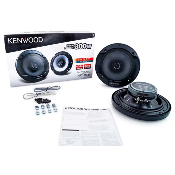 Kenwood Pair of 6.5" 2-Way Car 300W Coaxial Speakers with Sound Field Enhancer