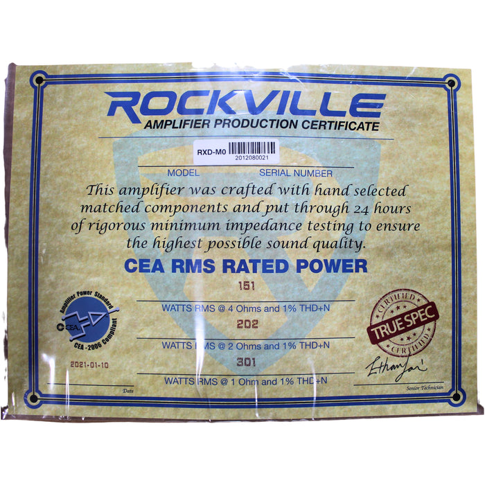 Rockville PHENOM Series 1200W Class-D Mono Block High Power Amplifier OPEN BOX