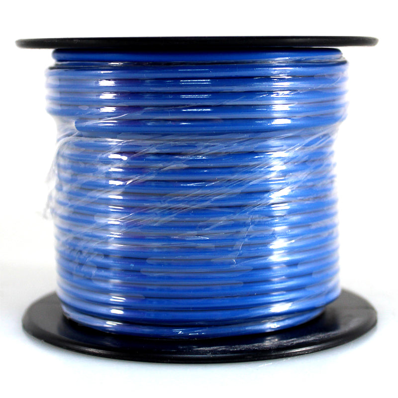 14 GA 100 FT Blue Stranded of CCA Primary Power Ground Wire Cable - Full Spool