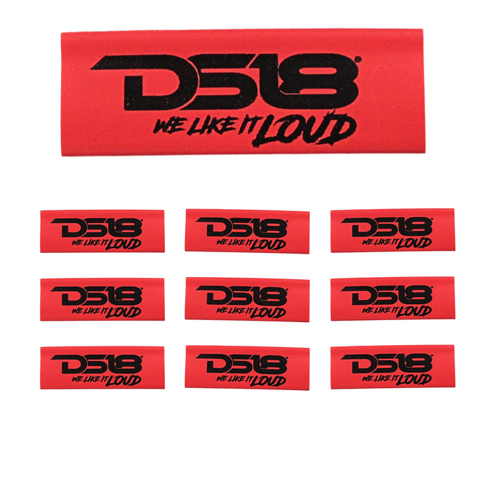 4 Gauge 3:1 Heat Shrink with DS18 Logo 10 Pack Red