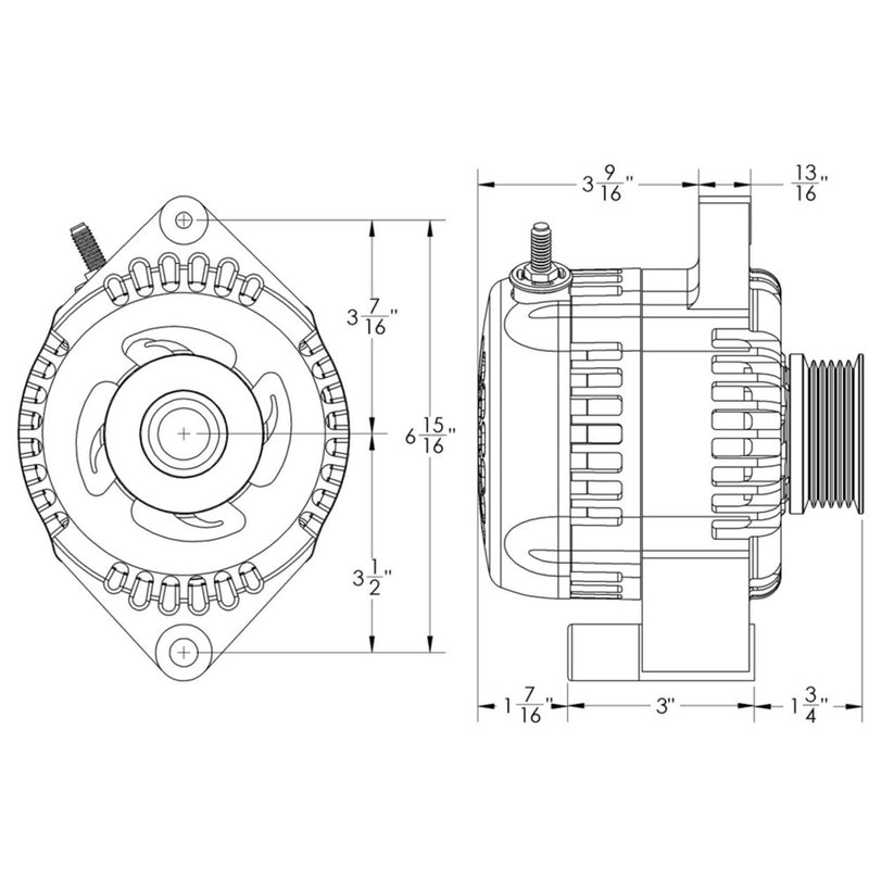 Mechman S-Series Billet 240 Amp Alternator For 1987-1992 5.0L 6/12 Ford 6S