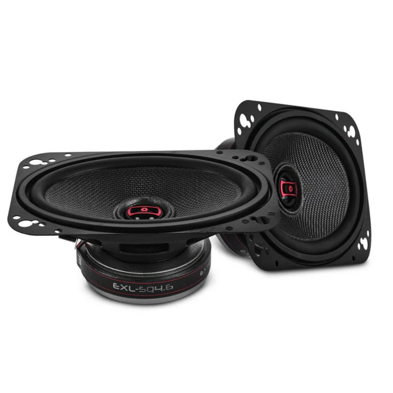DS18 4x6 60W RMS 3-Ohm 2-Way Coaxial Speaker pair w/ Fiber Glass Cone EXL-SQ4.6