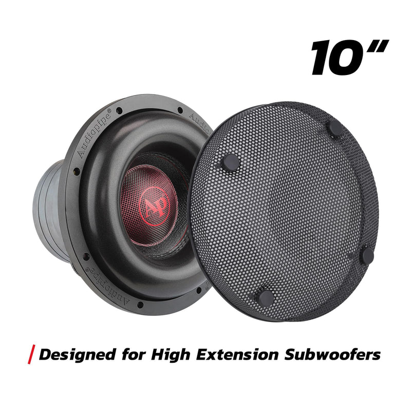 10" High Excursion Black 4 Split Subwoofer Mesh Grill Audiopipe TXX-GR10HX