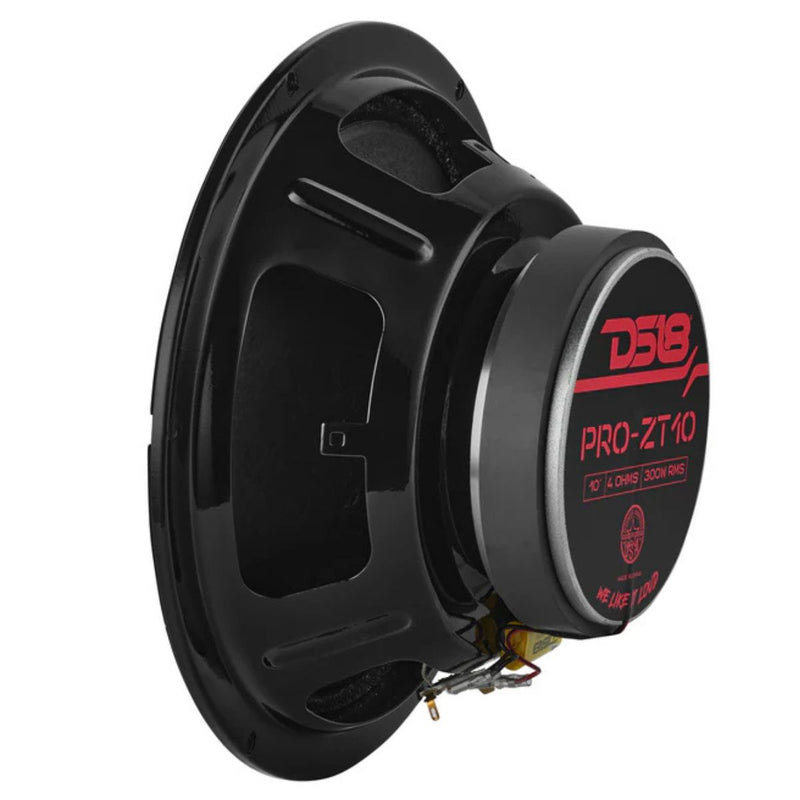 10" 300W RMS 4 Ohm Coaxial Midrange Speaker Water Resistant Cone Bullet Tweeter