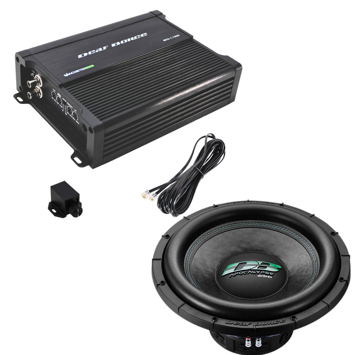 Deaf Bonce 15" 1KW RMS 1 Ohm Subwoofer + 1KW RMS 1-ohm Class Monoblock Amplifier