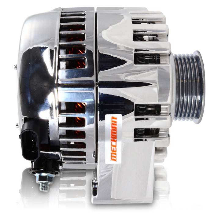 Mechman S-Series 170 Amp Chrome Alternator For 2005 - 2007 6.0L C5/C6 Corvette