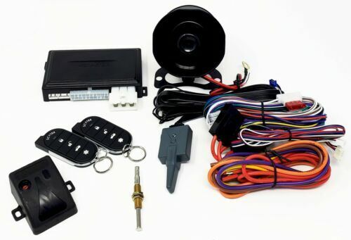 Car Alarm Security 4 Door Locks, Keyless Entry 1-Way Fob Remote Start Scytek A4