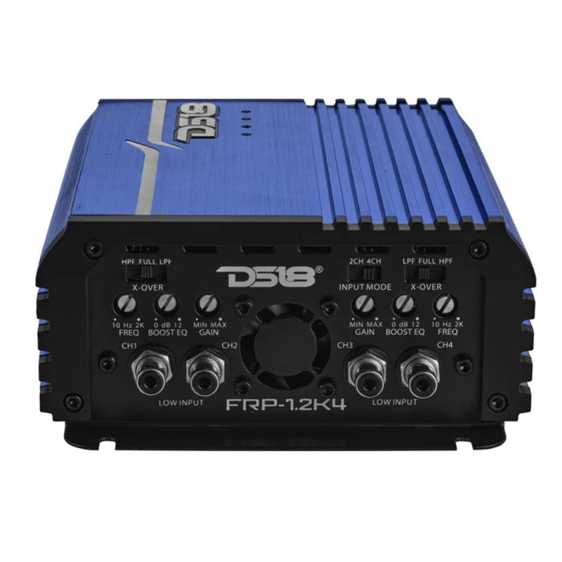 DS18 FRP1200W RMS Compact 4-Channel Full-Range Class-D Amplifier FRP-1.2K4 Blue