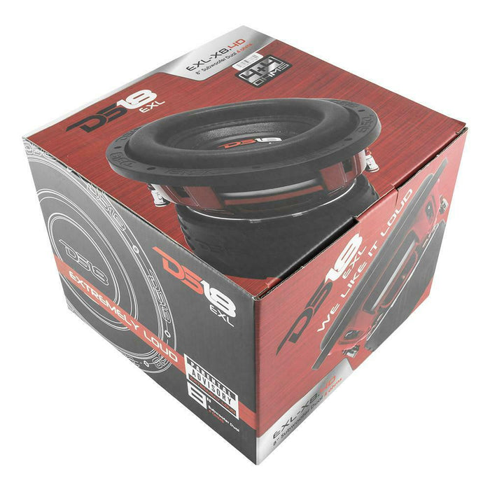 DS18 Car Audio 8" Subwoofer 1200 Watts Dual 4 Ohm 2.5 Voice Coil EXL-X8.4D