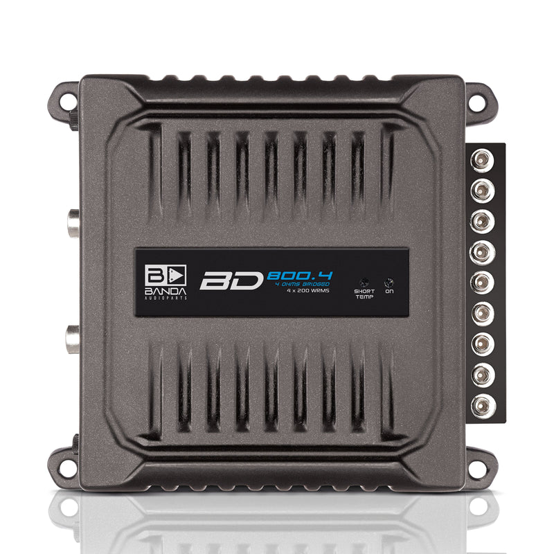Banda 800 Watt 2-Ohm 4-Ch Pocket Series Compact Brazilian Amplifier BD-800.4-2