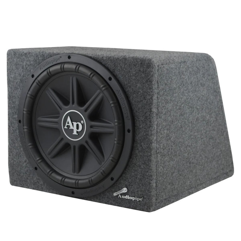 Audiopipe Bass Package Single 12" 500W RMS Subwoofer Sealed Enclosure w/ Amp + Amp Kit