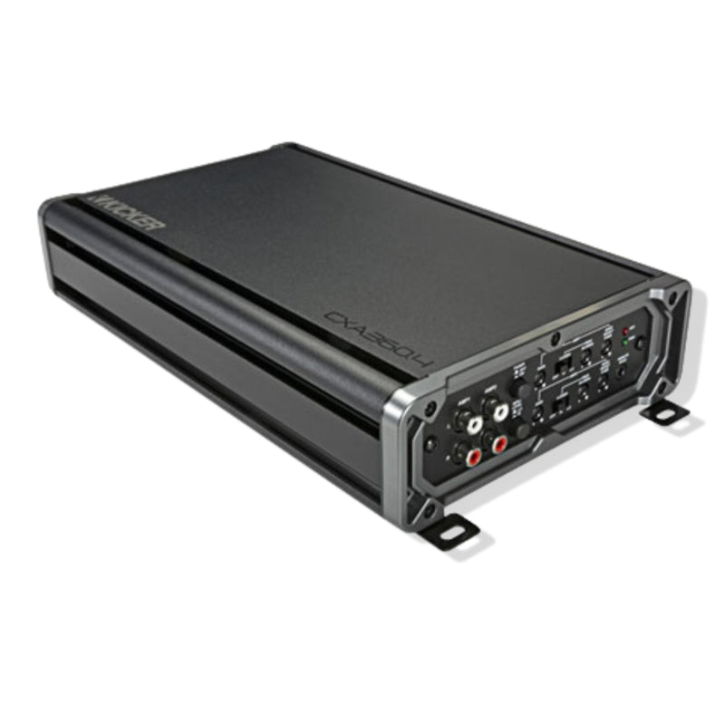 Kicker Full Range 4 Channel Car Amplifier Class A/B 360W RMS 2 Ohm + Install Kit