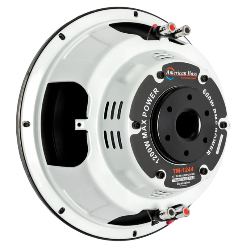 American 12" 600 Watt RMS 4-Ohm DVC Shallow Subwoofer Bass Titanium 1244