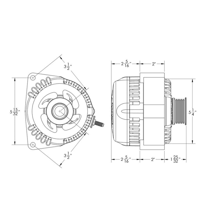 Mechman S-Series 240 Amp High Output Chrome Alternator For GM LS Engine Swap