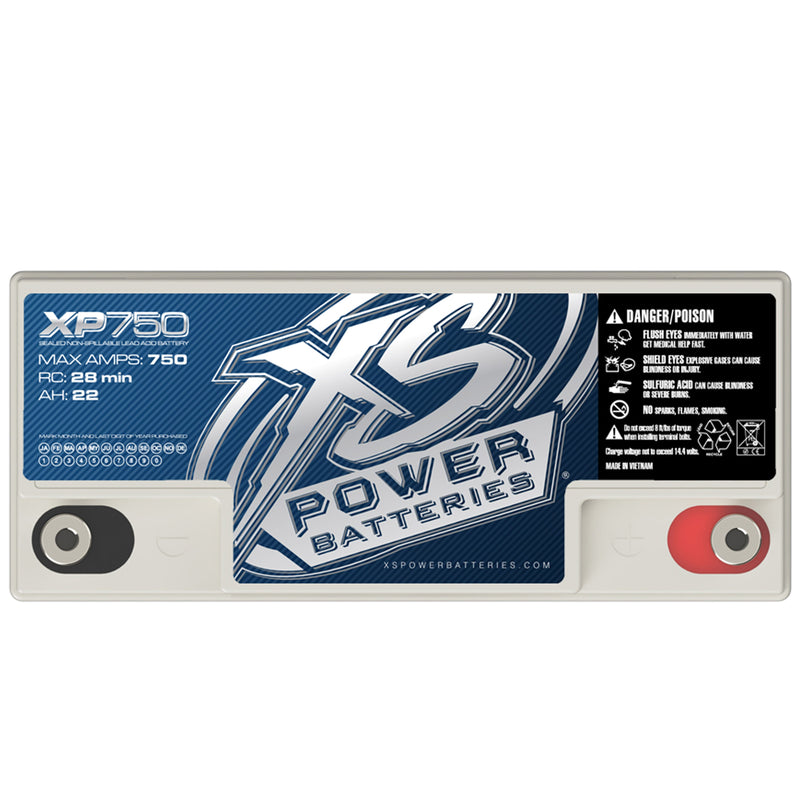 XS Power 12V AGM 750 Max Amps 22AH 1000W Supplemental Battery XP750