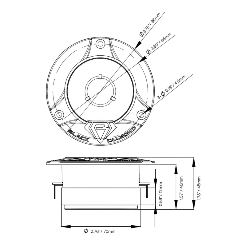 Black Diamond Pair of 1" Super Bullet Tweeters 240W 4ohm Integrated Crossovers