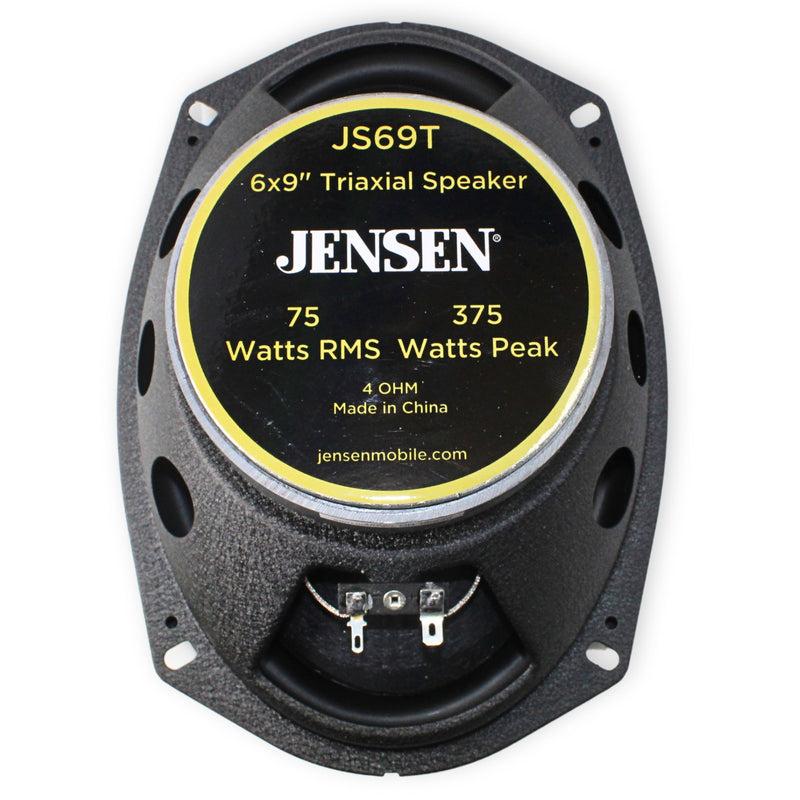 Pair of 6" x 9" 75 Watt RMS 4-Ohms Jensen JS69T Full Range 3-Way Speakers