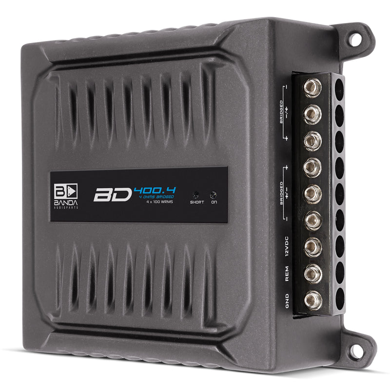 Banda 400 Watt 2-Ohm 4-Ch Pocket Series Compact Brazilian Amplifier BD-400.4