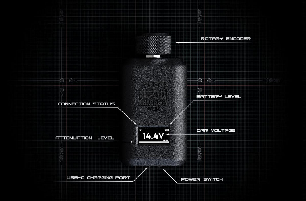 Wireless Stereo Bassknob with OLED Voltage and Attenuation Display WBK-S