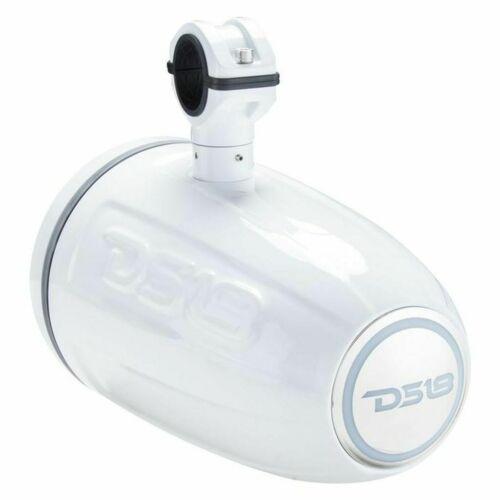DS18 NXL6TPW 6.5" 100 Watt RMS 4-Ohm Marine Coaxial RGB White Tower Speakers