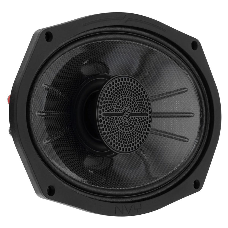 6x9" 250W RMS 4 Ohm Marine Hybrid Speakers Carbon Fiber DS18 NVY-69HDCFSL-N4