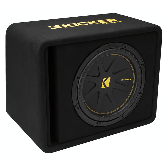 Kicker CompC Single 12" 600W 4-Ohm Loaded Subwoofer Enclosure 50VCWC124