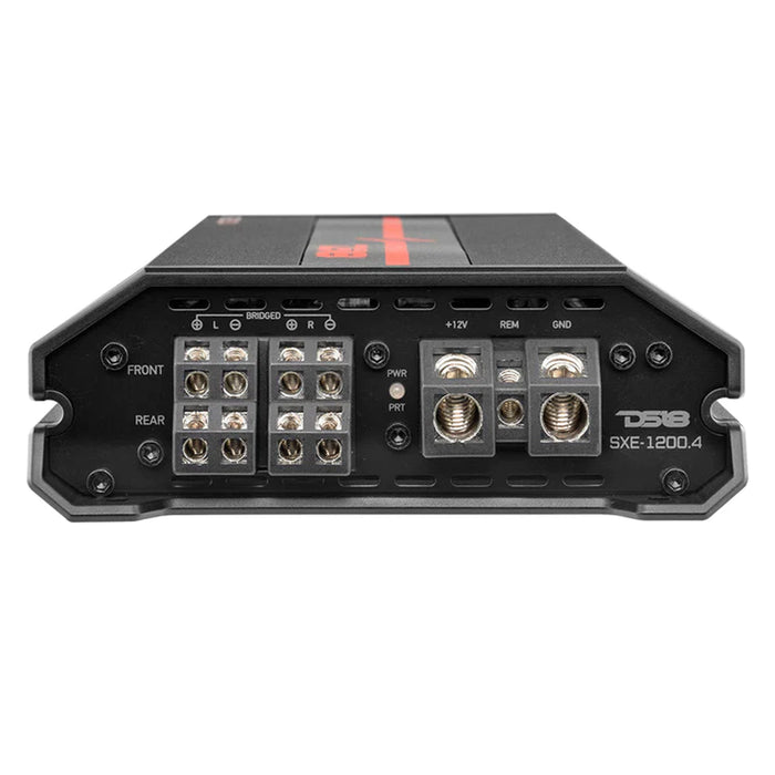 DS18 Car Audio Full Range 4 Channel 1200W Amplifier Class A/B Black SXE-1200.4-BK