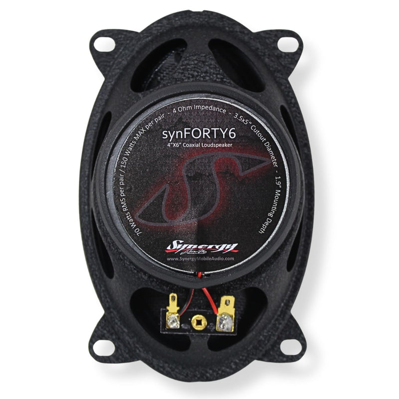 Synergy Audio 4"x6" 80 Watts 4-Ohm Coaxial Loudspeaker Pair SYN-FORTY6