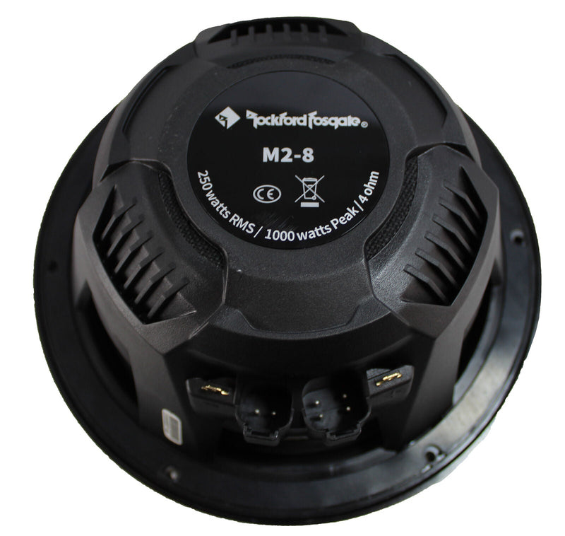 Pair of Rockford Fosgate 8" White 2000W 4 Ohm Color Optix Marine 2-Way M2-8