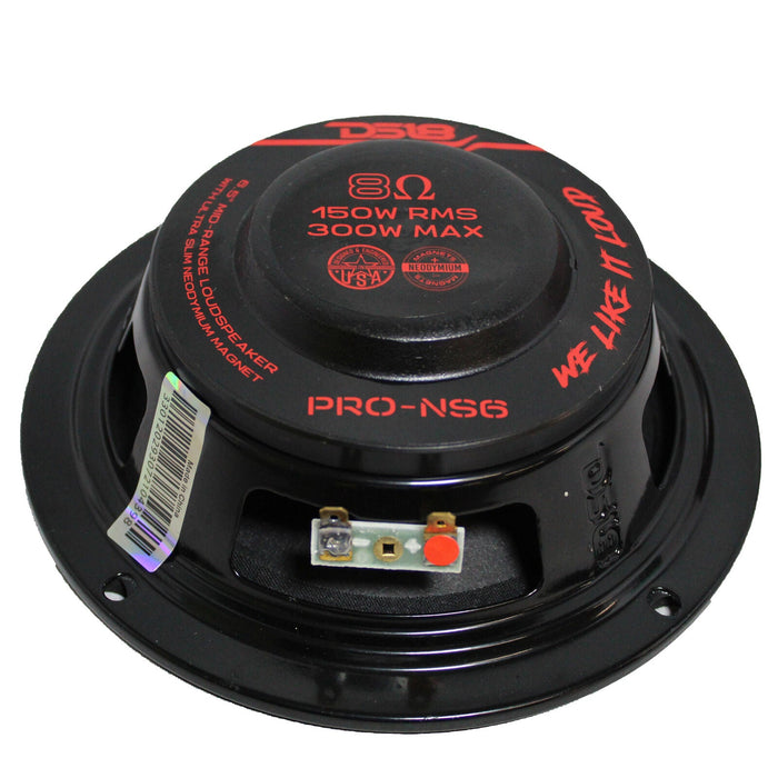 DS18 PRO 6.5" Mid-Range Speaker 300 Watt 8 Ohm with Ultra Slim Neodymium Magnet