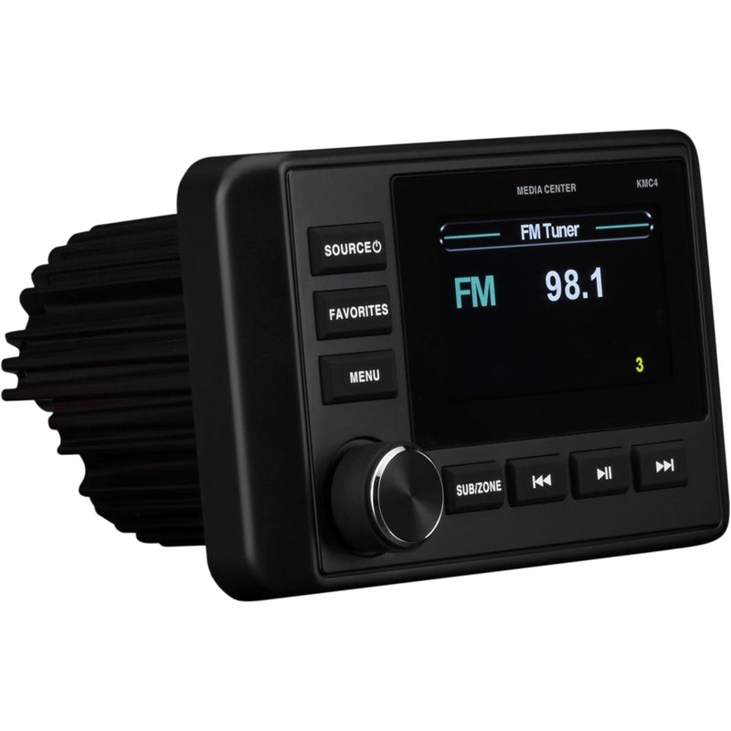 IP66 Rated Marine Media Center AM/FM Bluetooth Radio w/ Full Color LCD Screen