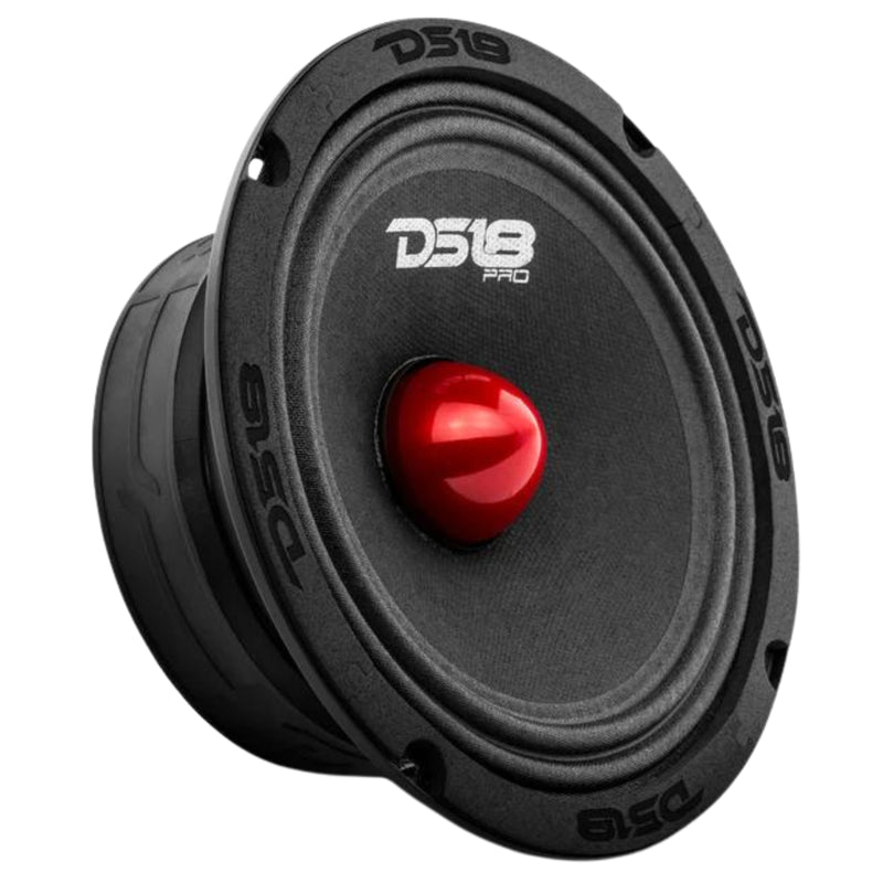 DS18 Car Audio 6.5" Mid Range Loud Speaker 480 Watt 4 Ohm Red Bullet PRO-GM6.4B