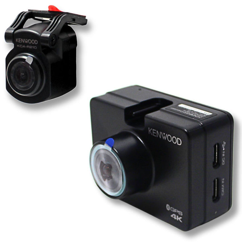 Kenwood Front & Rear 4K Dash Camera w/ GPS, BT, WiFi, Motion Detection & MicroSD