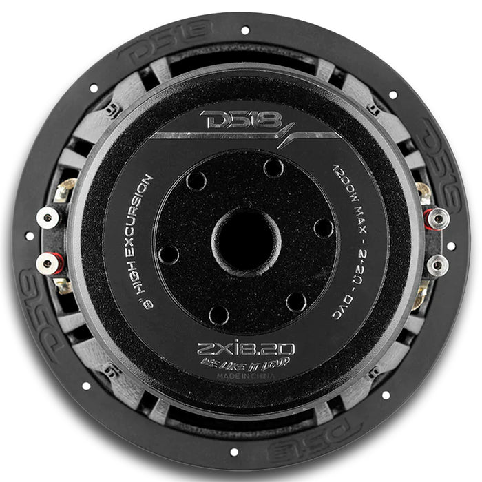 DS18 Car Audio 8 High Excursion Subwoofer 1200 Watt Dual 2 Ohm VC ZXI8.2D