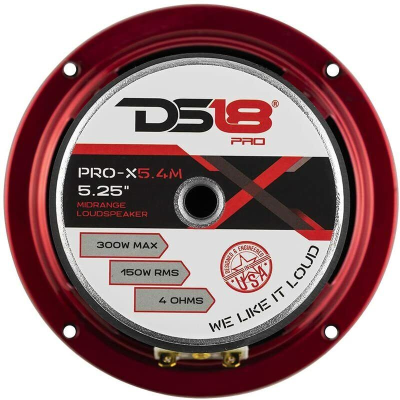 DS18 Car Audio 5.25" Midrange Loudspeaker 300 Watt 4 Ohm Red PRO-X5.4M