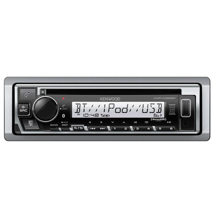 Kenwood Marine Bluetooth Single DIN CD Receiver W/ Four 6.5" Coax Speakers