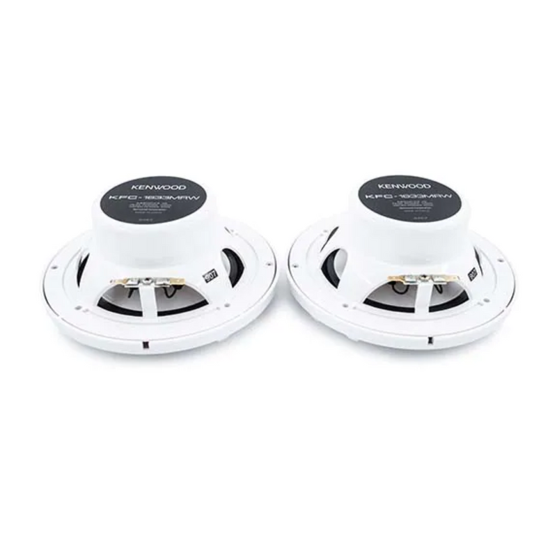 Pair of Kenwood 6.5-Inch 4-Ohm 20W RMS 2-Way Marine Speakers KFC-1633MRW