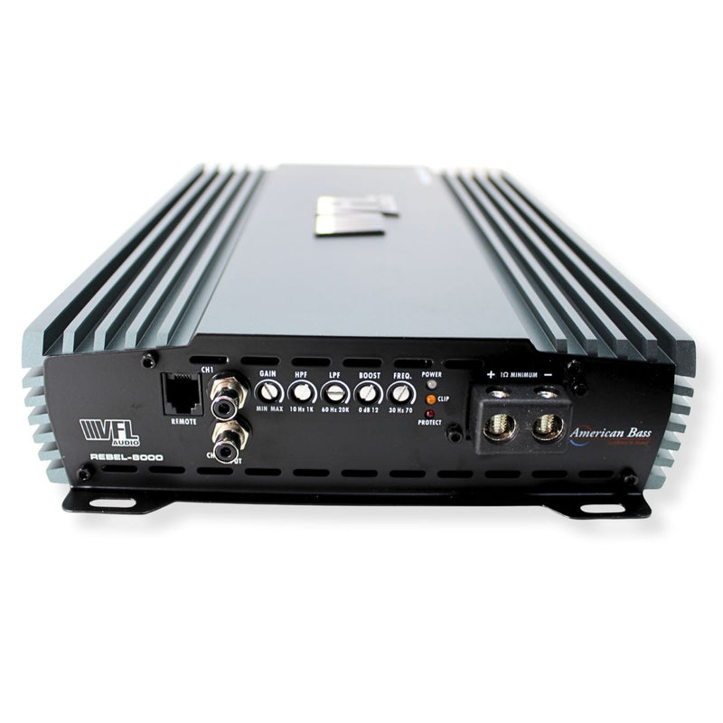 American Bass 8000 Watts 1-Ohm Monoblock Class D Digital Amplifier REBEL-8000.1