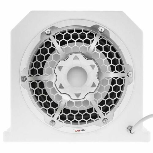 DS18 10" Subwoofer White Marine Box Loaded RGB LED 4 Ohm 700W NXL10SUBLD