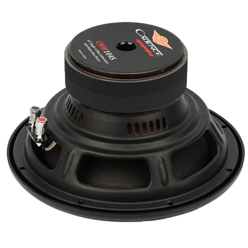 Cadence Pro Car Audio 10" 350 Watt RMS 4-Ohm Single Voice Coil Subwoofer CMW104S