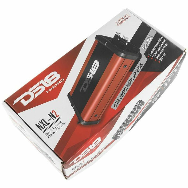 DS18 600W Waterproof 2-Channel Micro Marine Amplifier for ATV, UTV, Boat